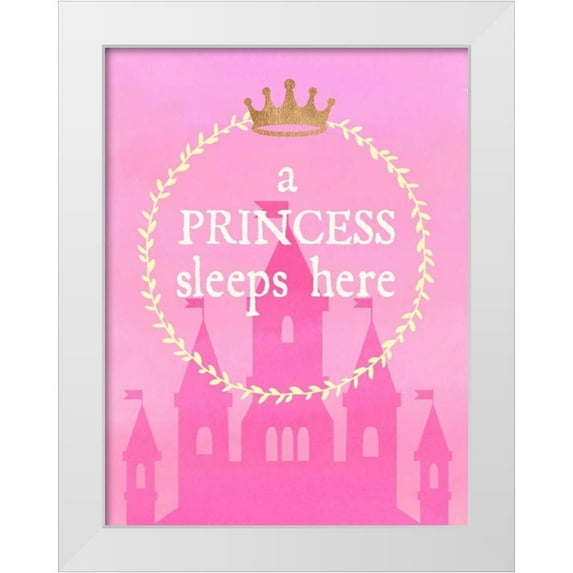 Dos Santos, Bella 25x32 White Modern Wood Framed Museum Art Print Titled - Princess Sleeps