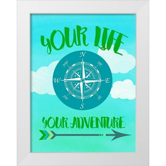 Dos Santos, Bella 25x32 White Modern Wood Framed Museum Art Print Titled - Your Adventure
