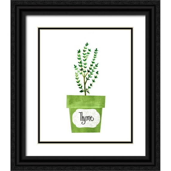 Dos Santos, Bella 26x31 Black Ornate Wood Framed with Double Matting Museum Art Print Titled - Thyme Pot
