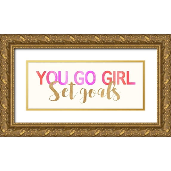 Dos Santos, Bella 32x15 Gold Ornate Wood Framed with Double Matting Museum Art Print Titled - Set Goals