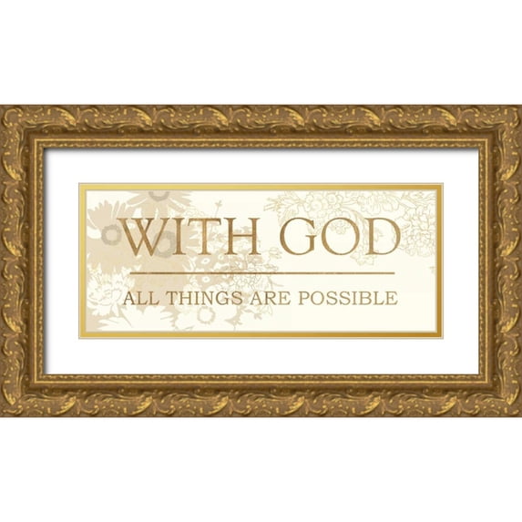 Dos Santos, Bella 32x15 Gold Ornate Wood Framed with Double Matting Museum Art Print Titled - WITH GOD