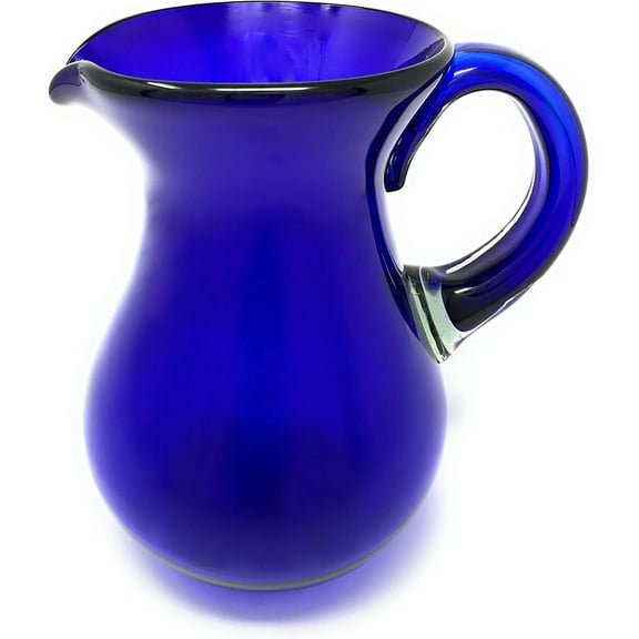 Dos Sueos Dos Suenos Mexican Hand Blown Glass Pitcher - Cobalt - Juice, Margaritas, Water, Lemonade (84 oz)