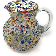 Dos Sue os Dos Suenos Mexican Hand Blown Glass Pitcher - Confetti Rock Design 84 oz