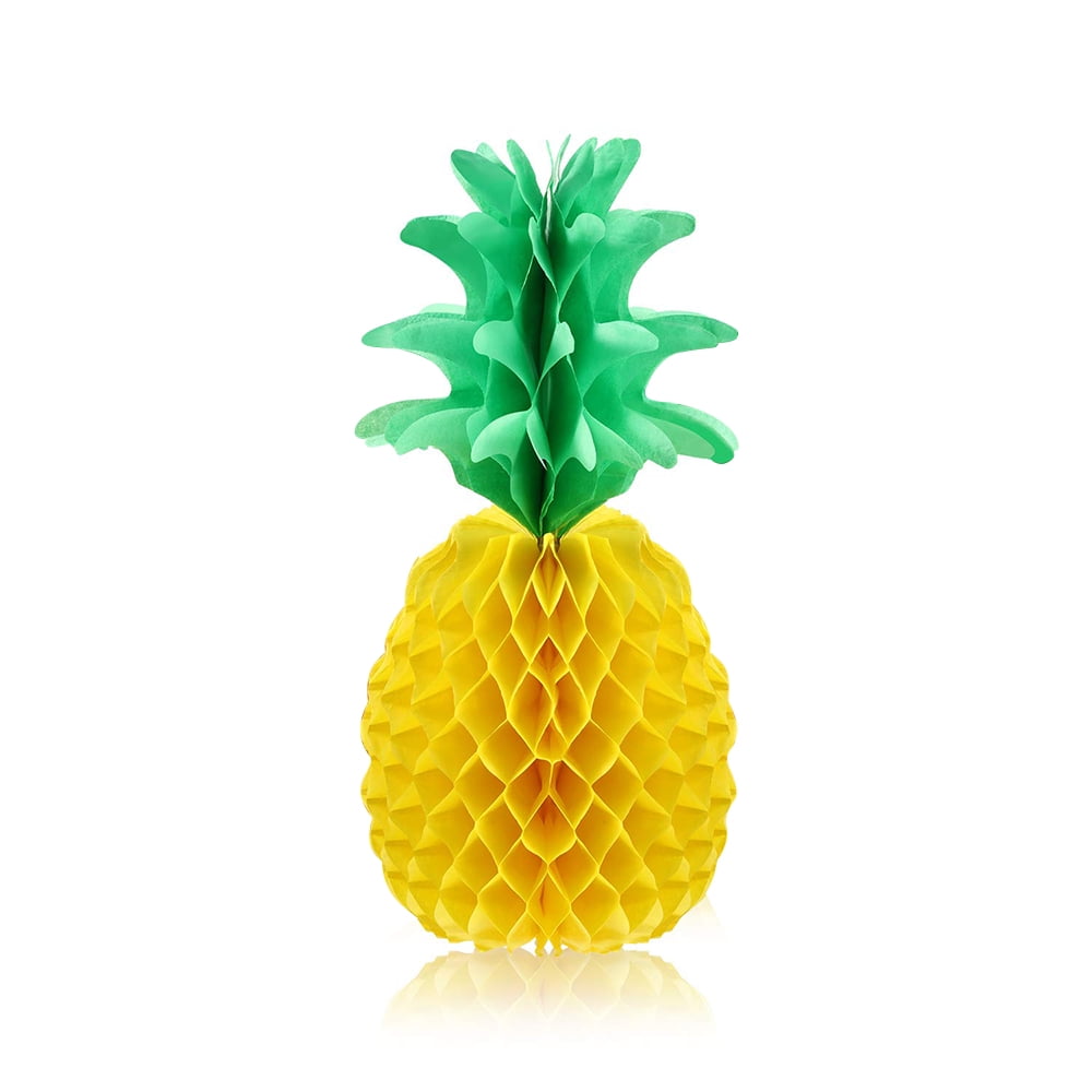 Dosaele 12 Pieces 7.8 Inch Pineapple Honeycomb Centerpieces Pineapple Tissue Paper Centerpieces Table Pineapple Decorations for Hawaiian Luau Party Birthday Wedding Home Favor