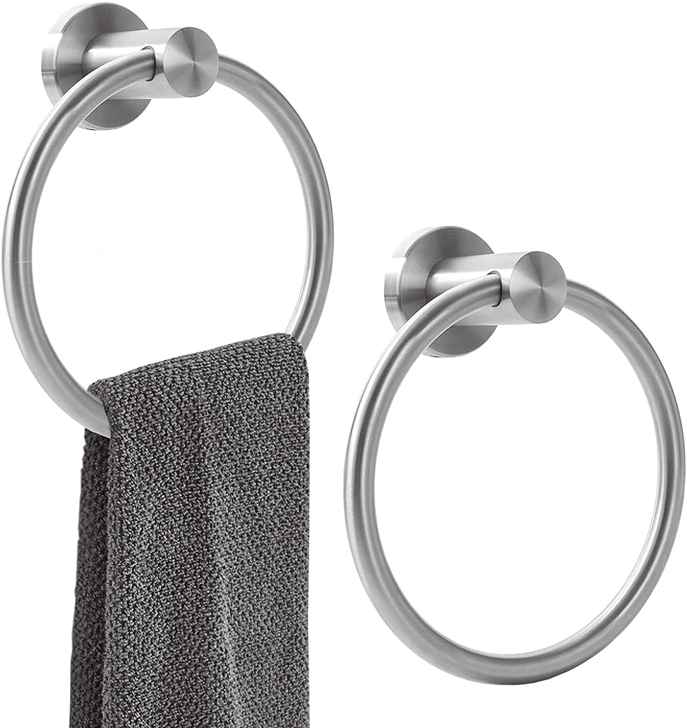 Dosaele 2 Pack Towel Ring Brushed Nickel for Bathroom，SUS 304 Heavy ...