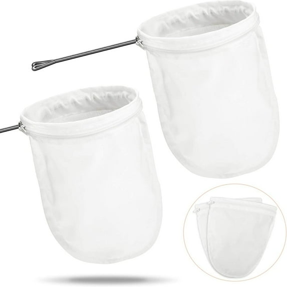 Dosaele 2 Pieces Traditional Thai Tea Filter Large Reusable Cotton Coffee Strainer Tea Filter with 2 Pieces Replacement Coffee Tea Filter Bags 5.5 Inch