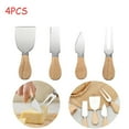 thumbnail image 1 of Dosaele 4 Pcs Cheese Knife Set, Stainless Steel Cheese Knives for Charcuterie Board,Charcuterie Knife Spreader Fork Set with Bamboo Wood Handle,Cheese Utensils Tools Set with Cutter Slicer Shaver, 1 of 7