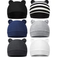 thumbnail image 1 of Dosaele 6PCS Newborn Baby Hats Bear Ears Baby Boy Girl Hats Infant Caps 0-3 Months, 1 of 5