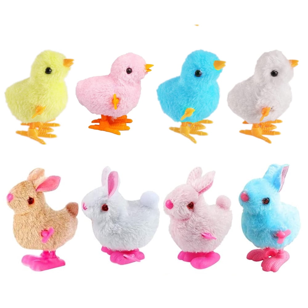 Dosaele 8 PCS Bunny and Jumping Chick Wind Up Toys Novelty Chicken ...