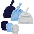 thumbnail image 1 of Dosaele Baby Hat and Mittens Set Newborn Kids Knot Baby Hat Winter Infant Caps, 1 of 5