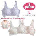 thumbnail image 1 of Dosaele Cotton Girls' Bralette Comfortable Teens Underwear Vest-style Sport Bra No Underwire Padded for 8-15 Years old, 1 of 2