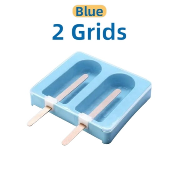 Dosaele Ice Cream Mold Ice Cube Tray Popsicle Barrel Mold Dessert Ice Cream Popsicle with Stick Lid Creative Kitchen Tool (2 Grids)