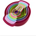 thumbnail image 1 of Dosaele Mixing Bowls Set with 10 Nesting Bowls Stackable Measuring Cups Sieve Strainer Colander ，Kitchen Colorful Nesting Mixing Rain Bowl Set for Salad Cooking Baking Prep, 1 of 6