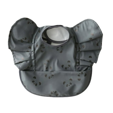 Dosaele Style Angel Feed Pocket Burp Girl Boy Toddler Meals Bib Waterproof Easy Clean Cute Elephant Bib Soft PU
