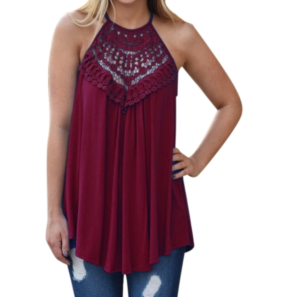 ETCYY Women's Floral Print Tank Top - Loose Fit V-Neck Summer Sleeveless Tee, Small - View #4