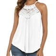 thumbnail image 1 of Dosaele Women's Casual Summer Cute Lace Halter Neck Flowy Pleated Workout Sleeveless Tank Tops T-shirts Blouses, 1 of 5