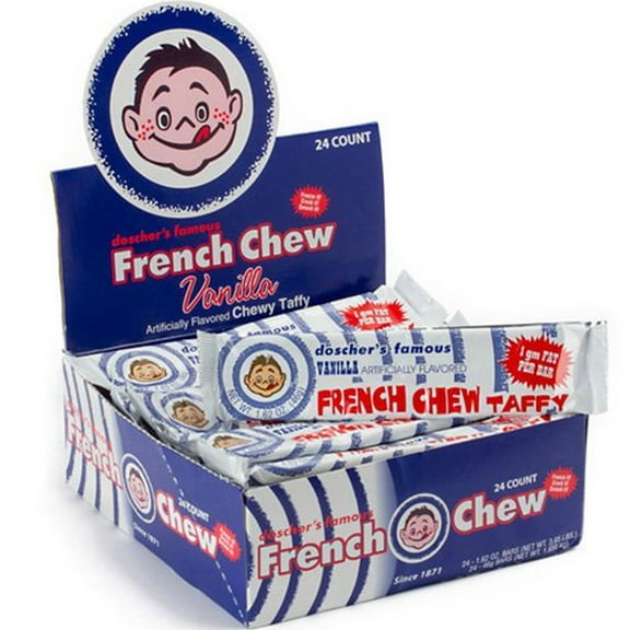 Doscher's French Chew Taffy Candy Vanilla 24 Count Box
