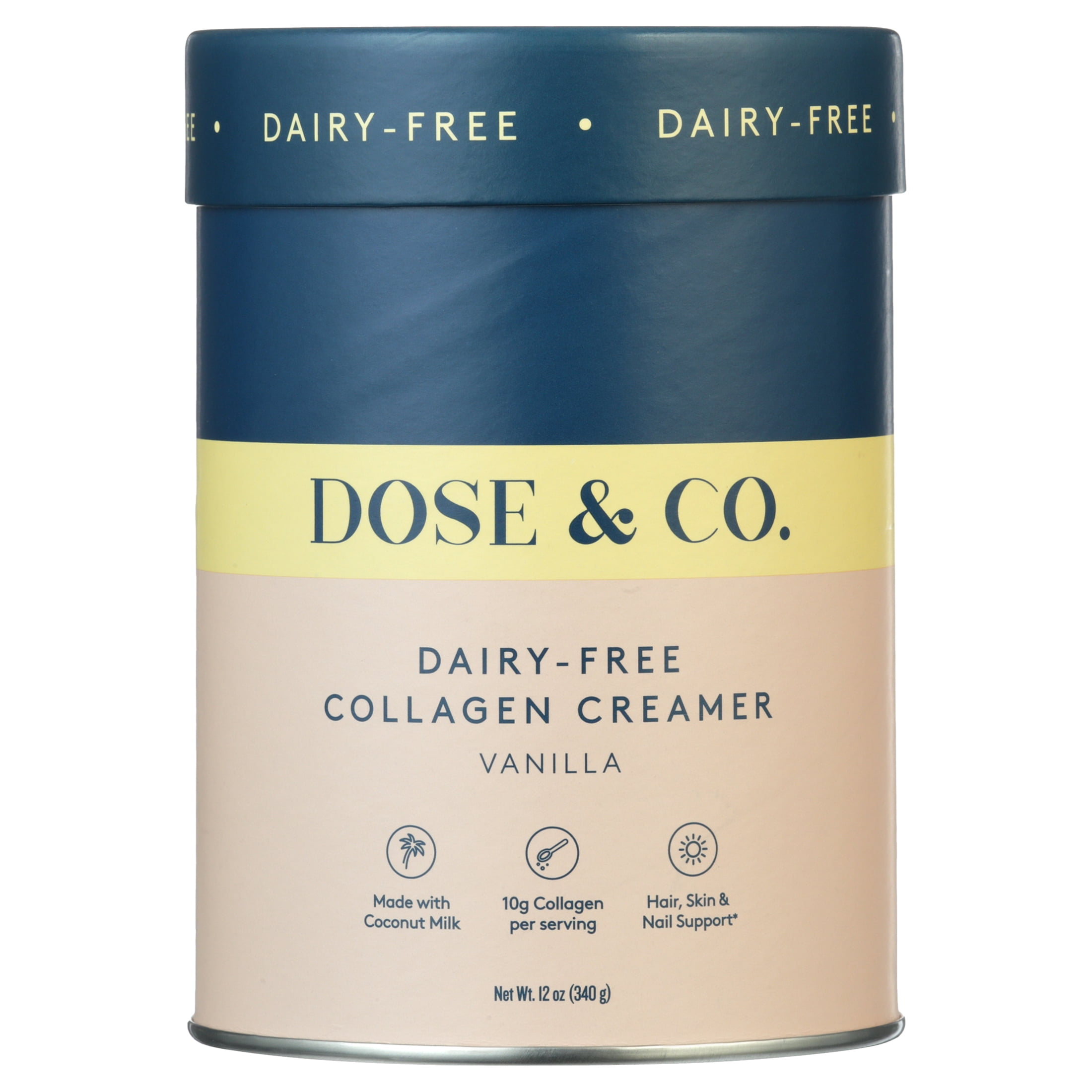 Dose & Co Collagen Dairyfree Powdered Creamer, Vanilla, 340g (12oz