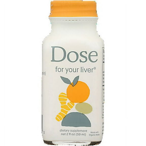 Dose for Your Liver Shot - Liver Health Support with Milk Thistle - Orange & Ginger (12 Shots, 2 Fl. Oz. Each)