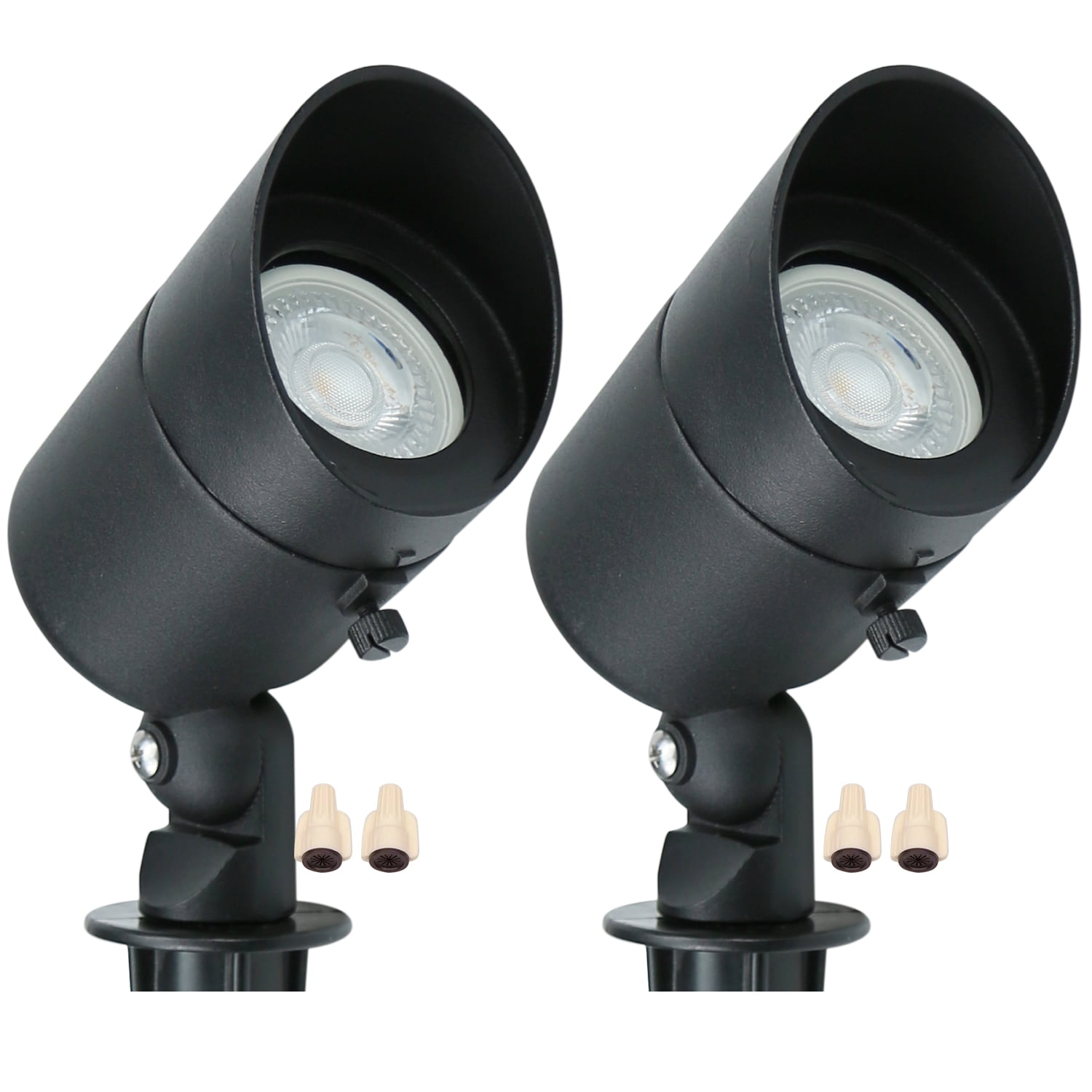 Black Low Voltage LED Landscape Spotlights 2-Pack