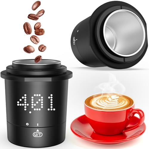 Dosing Cup Scale with LED Display - Sleek Precision Digital Espresso Coffee Grounds Scale | Must-Have Home Barista Brewing Accessory & Ideal Gift for Coffee Lovers (Black)