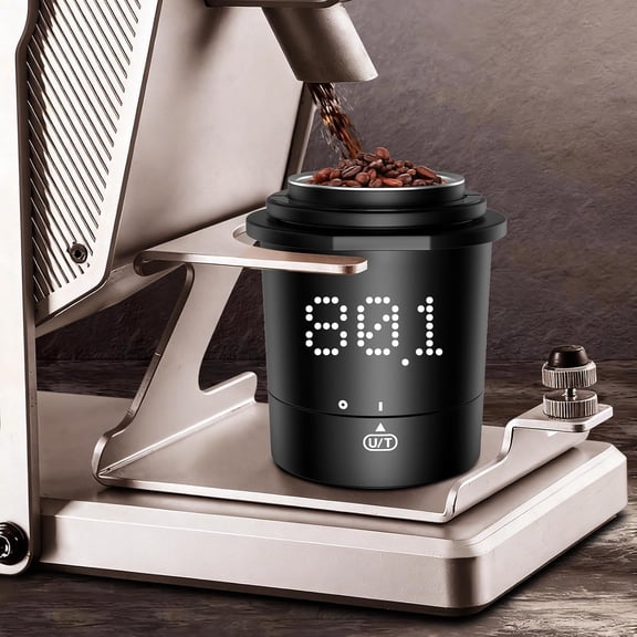 Dosing Cup Scale with LED Display - Sleek Precision Digital Espresso Coffee Grounds Scale | Must-Have Home Barista Brewing Accessory & Ideal Gift for Coffee Lovers (Black)