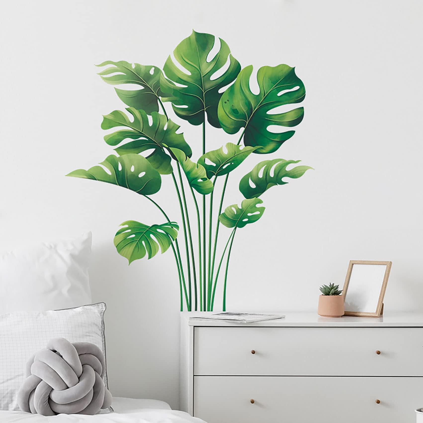 Dosminer Leaf Wall Decals Tropical Wall Stickers Monstera Leaves Wall