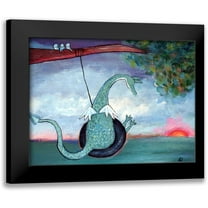 Doss, Andrea 14x12 Black Modern Framed Museum Art Print Titled - Dragon Swinging