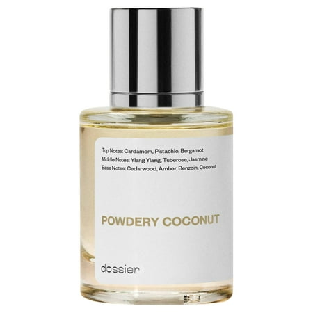 Dossier Powdery Coconut Eau De Parfum, Inspired by Tom Ford's Soleil Blanc, Unisex Perfume, 1.7 oz