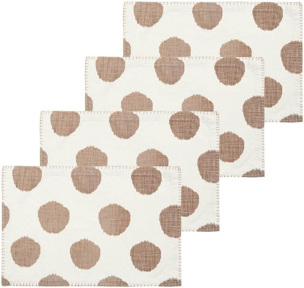 Dot 20 x 32 Inches Dune Cotton Reversible Machine Washable Placemat Rectangular Placemat Dune