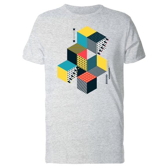 Dot And Line Art Squares T-Shirt Men -Image by Shutterstock, Male x-Large