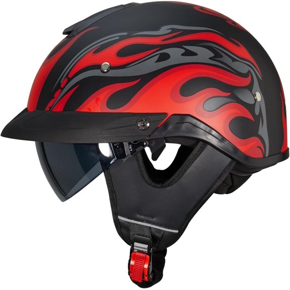 Dot Approved, Retro N Protective Helmet, Adjustable Vis Design Sun Shield, Lightweight, Durable, Portable, User-friendly, Compact, Scooter, Motorcycle, Half, Men, Women, Mf08