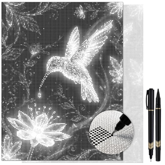 On The Dot Art Dot Painting Kit for Adults|Hummingbird 13x17 Canvas w/Dual Tip Marker|Relaxing Activity Alternative to Diamond Painting| No Tiny Pieces No Mess Garden Lover Bird Floral Frameable Gift