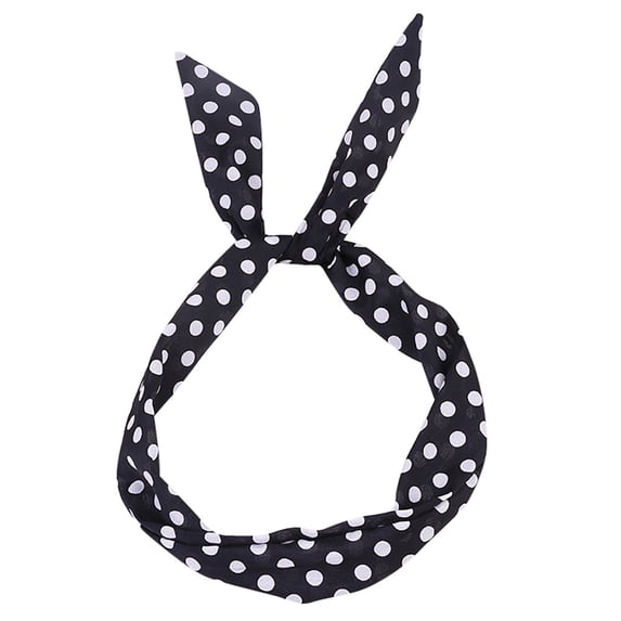Dot Bow Headbands for Women Retro Bandana Dress up 50s Outfit Wire Hairband Vintage Headwrap Cosplay Party Hair Accessories