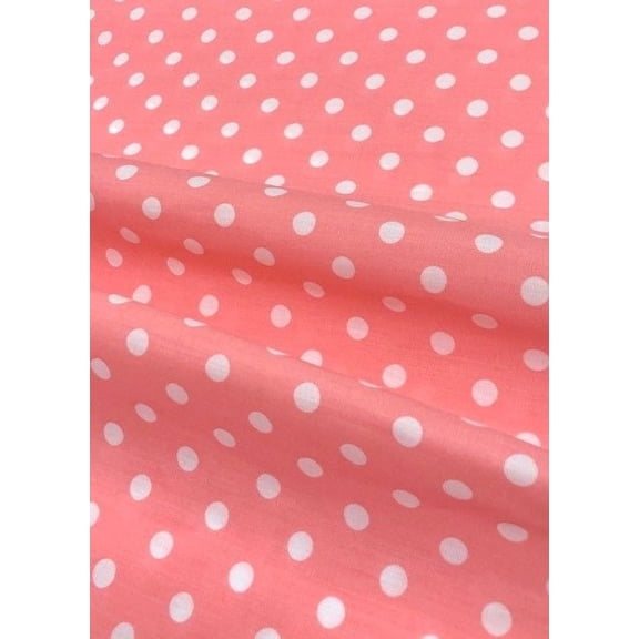 Burlap Fabrics Dot Broadcloth Bubblegum - Polyester Cotton Blend Sold by the Yard