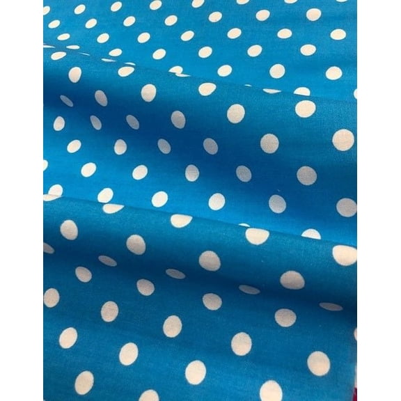 Burlap Fabrics Dot Broadcloth Turquoise - Polyester Cotton Blend Sold by the Yard