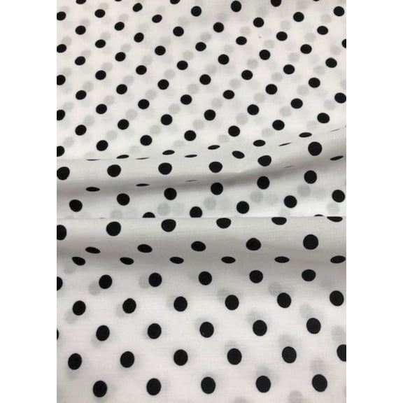 Burlap Fabrics Dot Broadcloth White Black - Polyester Cotton Blend Sold by the Yard