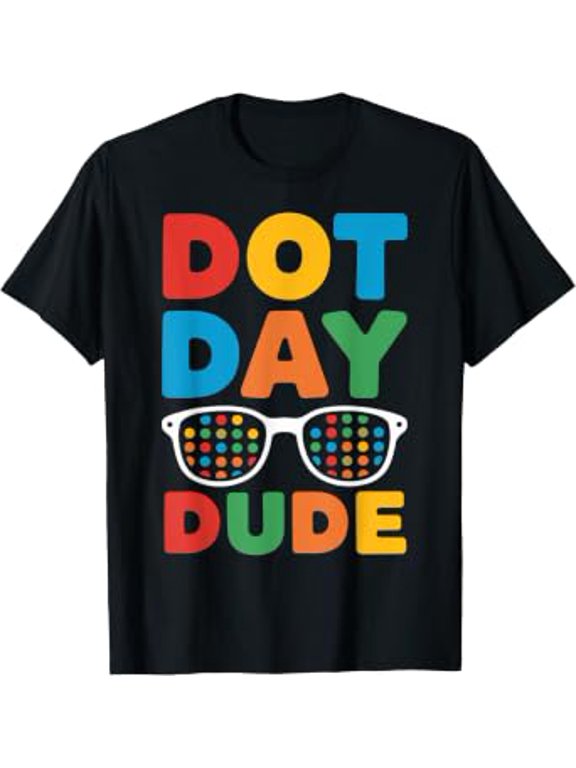 Dot Day for Boys Girls Youths Dotted Dude Glasses T-Shirt