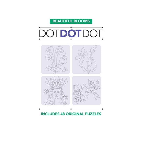 Dot Dot Dot - Beautiful Blooms: 48 Puzzles, Uncover Flowers, Tulips, Carnations, Connect The Dots, Adult Coloring Book, Relax, Unwind, Color, Boost Creativity, Unplug, Self-Care, De-Stress Draw!