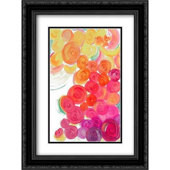 Dot Garden I 2x Matted 18x24 Black Ornate Framed Art Print by Papa, Kat