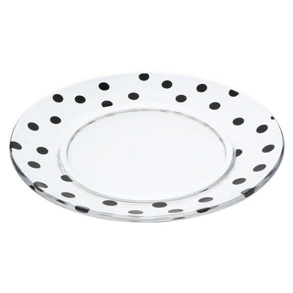 MEIBUTYUP Elegant Black Glass Dish Dotted Pattern for Parties and Gatherings