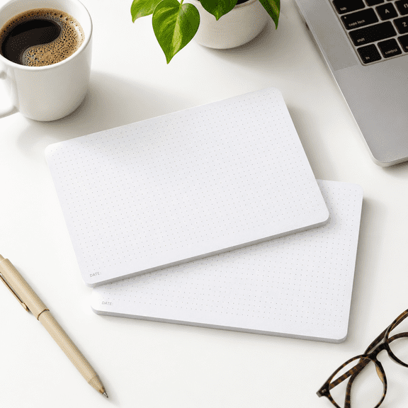 Dot Grid Desk Notepad 2 Pack |-off Landscape Note Pad For