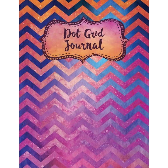 Dot Grid Journal: Watercolor Pink Purple Chevron Blank Dotted Paper
