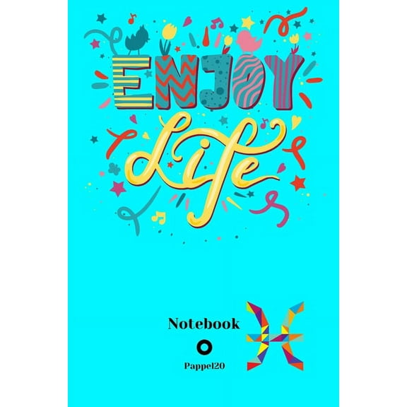 Dot Grid Notebook Pisces Sign Cover Color Aqua 160 pages 6x9-Inches (Paperback)