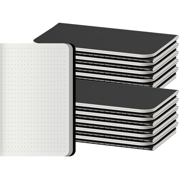 Dot Grid Pocket Notebooks, 20 Pack Mini Notebook Bulk, 3.5x5.5 inch, A6 Size Thick 80GSM Dotted Paper, Black Cover Small Journal for Men, Women, Work, Journaling & Business Notes