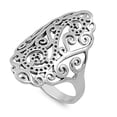 thumbnail image 1 of Dot Infinity Swirl Filigree Wide Vintage Ring Sterling Silver Band 925 Jewelry Female Male Size 7, 1 of 4