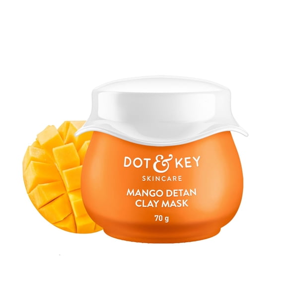 Dot & Key Mango Detan Tan Removal Clay Mask For Face With Glycolic & Lactic Great For All Skin Types Fresh Juicy Mango Fragrance 70 Gm