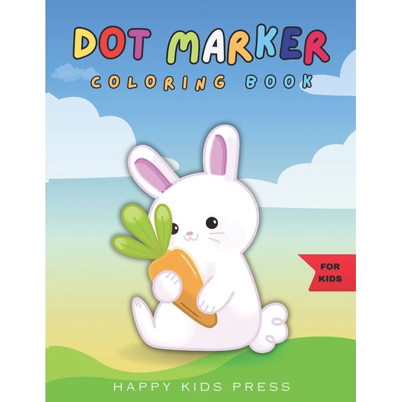 Dot Marker Coloring Pages: Do an easy guided dot page per day about animals. BIG DOTS Present For Children In Ages 1-3,2-4,3-5, Infant, Toddler...Daubers Kids Activity Coloring Book - Art Paint (Paper