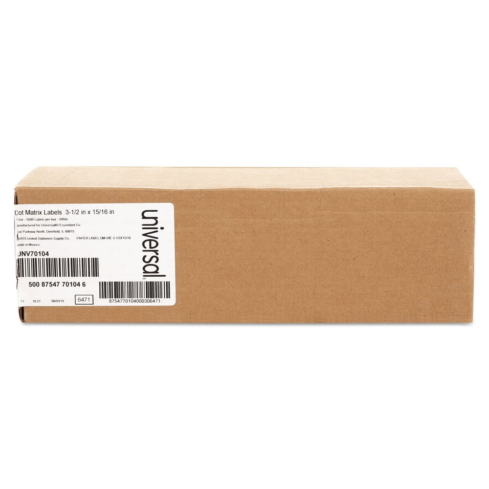 Universal Dot Matrix Printer Labels, 0.94 x 3.5, White, 5000/Box ...