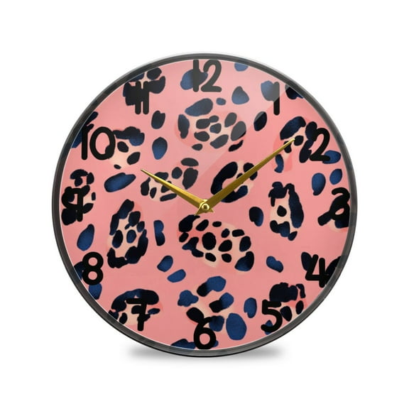 Dot Pattern Pink Round Acrylic Wall Clock Silent Battery Operated Home Decor for Living Room Bedroom